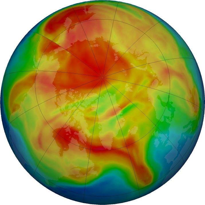 Arctic ozone map for 14 February 2019
